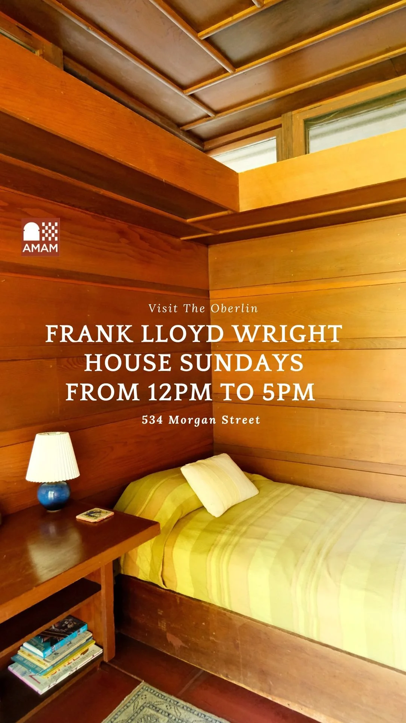 Frank Lloyd Wright House Sundays bedroom campaign poster